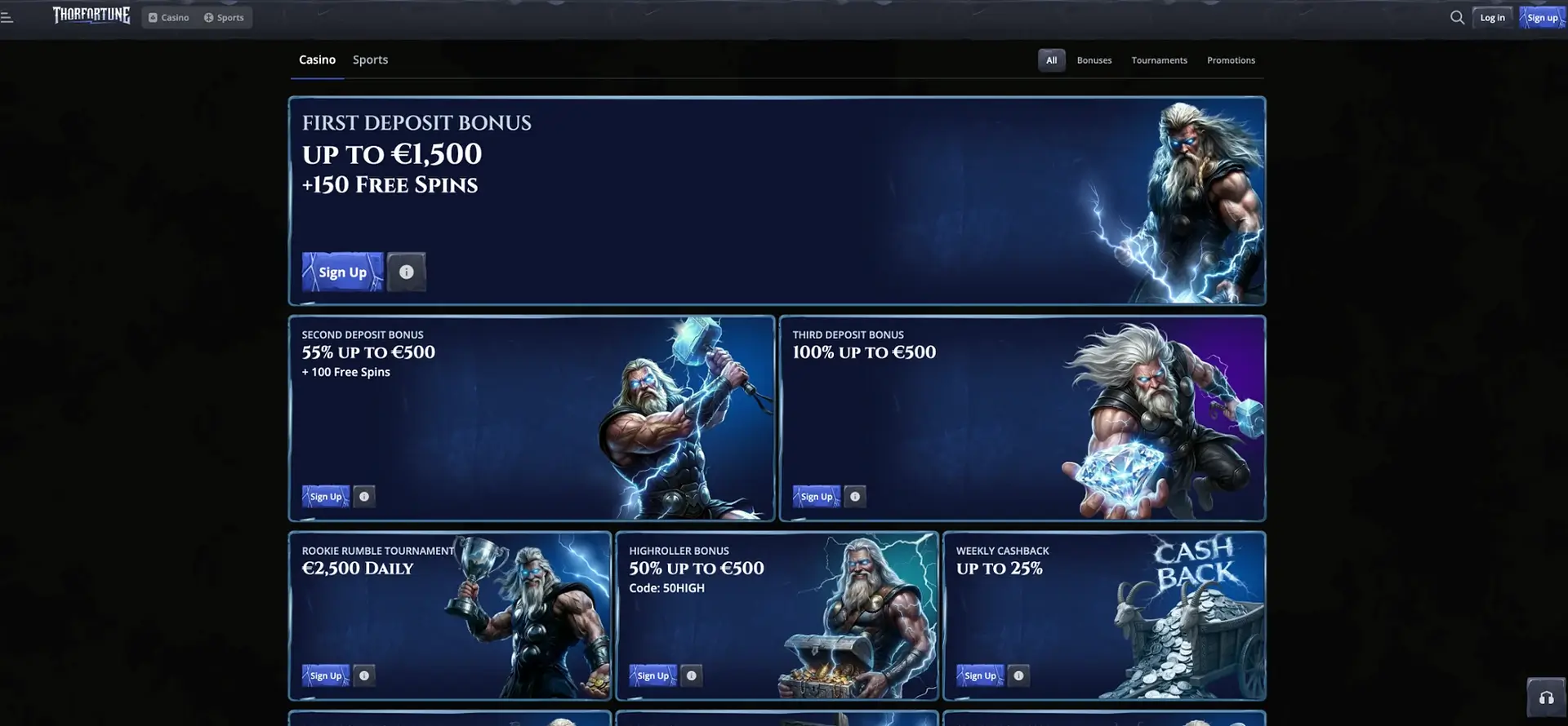 Promotions et bonus Thorfortune
